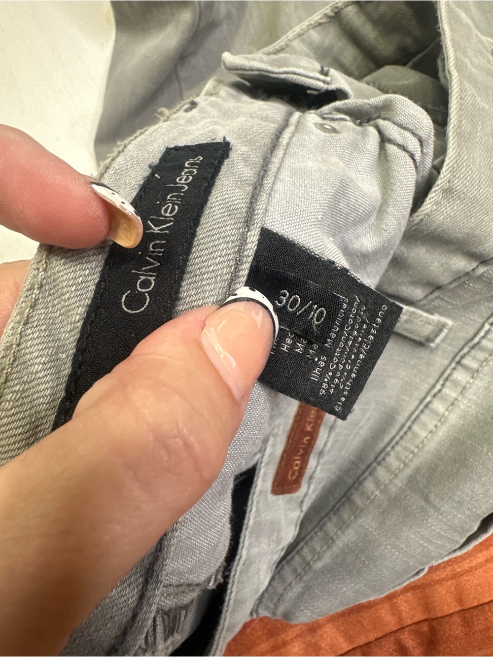 Calvin Klein Jeans Boyfriend Gray Denim Pants Women’s Size 10 Stretch - Picture 11 of 13